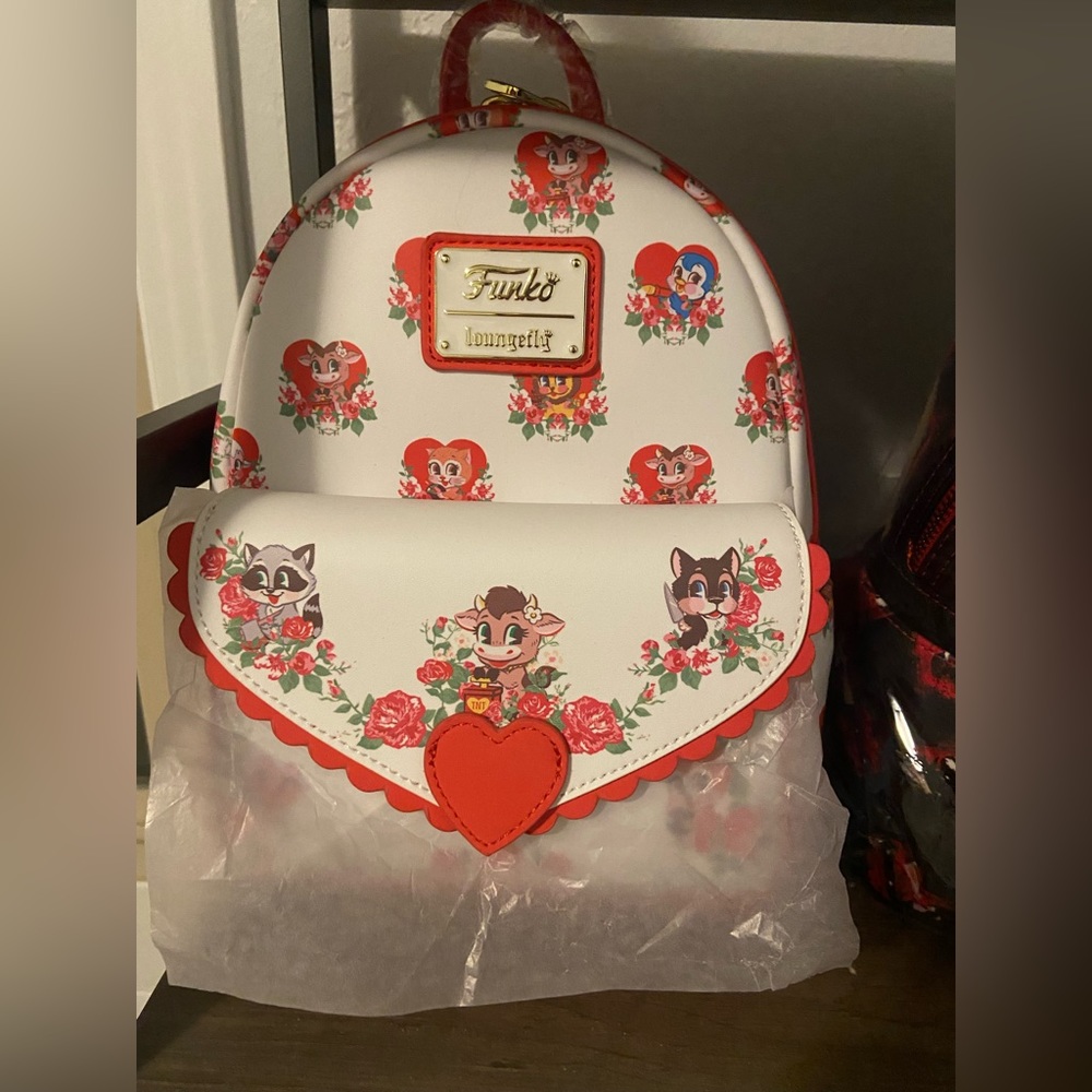 Disney Loungefly Funko Villainous Valentine’s Day Mini Backpack NWT
